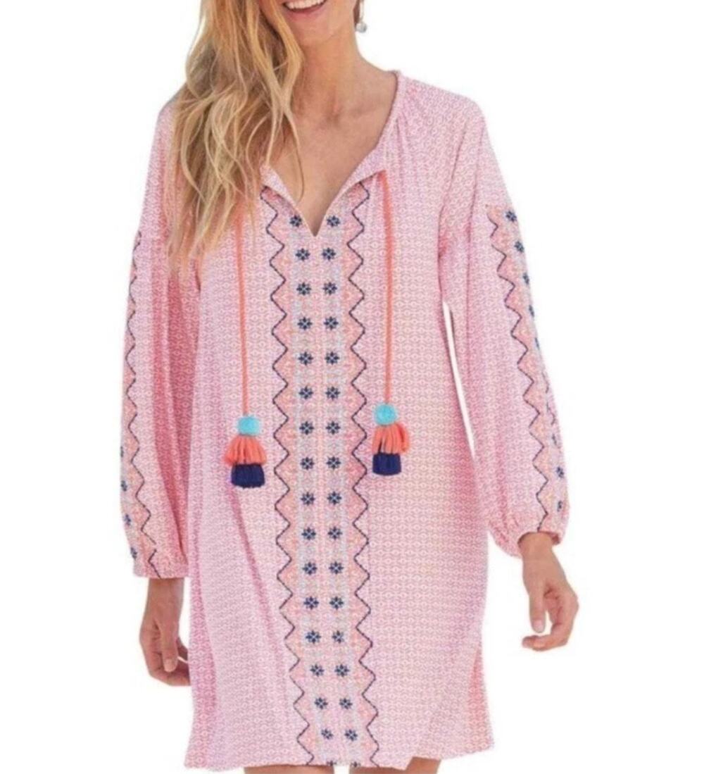 Cabana Life Women's Tunic Dress Coverup Peach Size M Resortwear‎